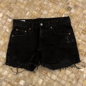 GAP Black Distressed Jean Shorts